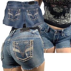 Distressed denim vigoss shorts
